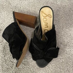 Sam Edelman Women’s Yumi Black Suede Heel Shoes